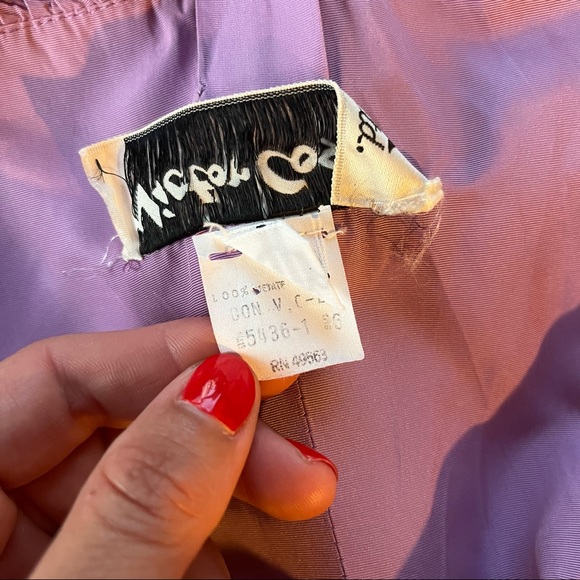 Vintage 70s 80s Victor Costa Dress Asymmetrical 2 4 Lavender - Picture 9 of 14